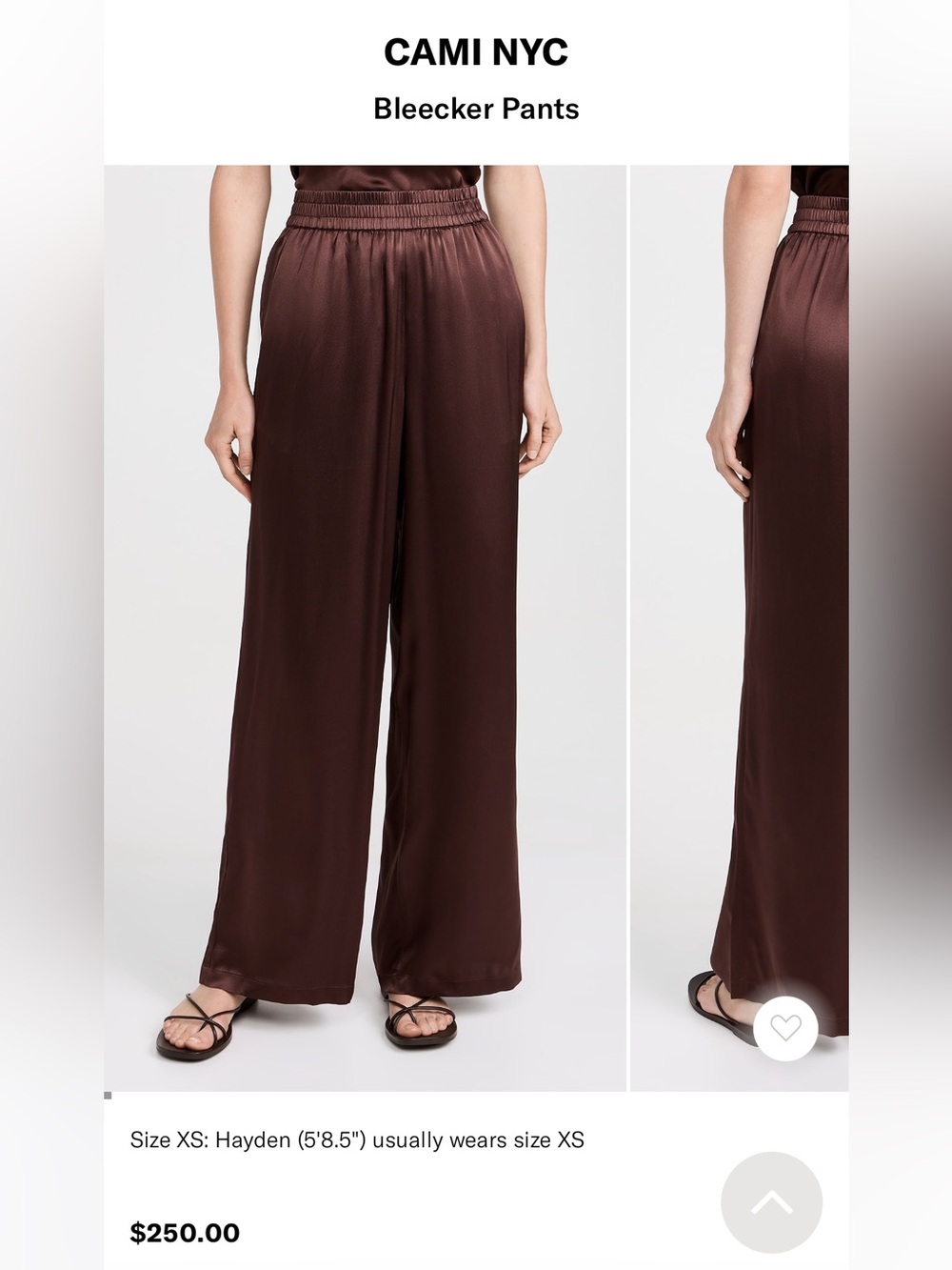 Cami NYC Bleecker Silk Pant - Chocolate Brown - XS
